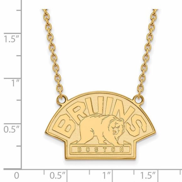 14k Yellow Gold NHL Boston Bruins LG Necklace, 18 Inch